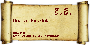 Becza Benedek névjegykártya