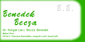 benedek becza business card